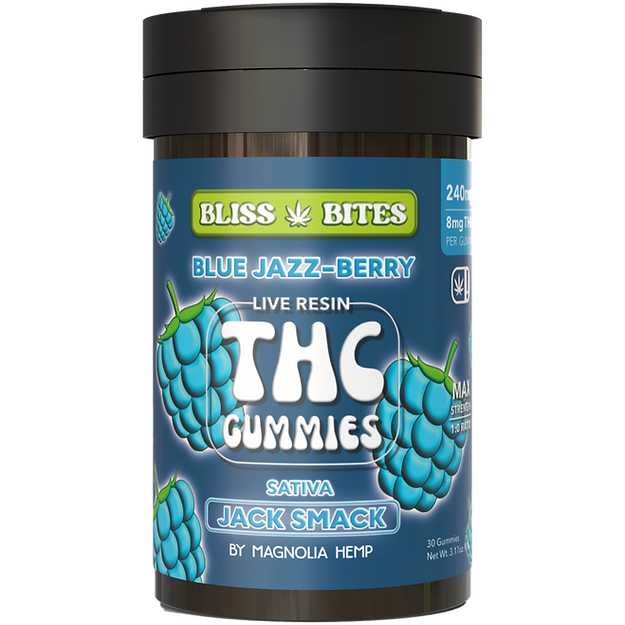 THC Bliss Bites Gummies - THC Gummies - 240mg THC - Magnolia Hemp - Sativa - The Green Leaf - Jack Smack