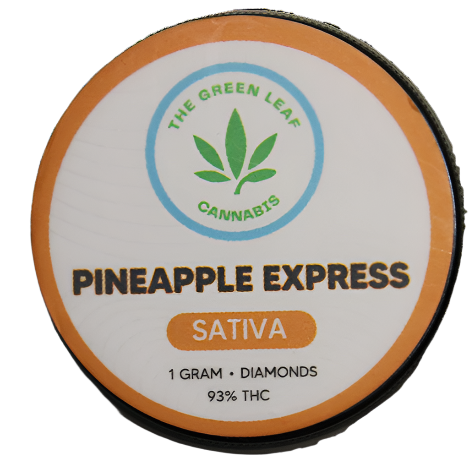 Pineapple Express-strain-sativa-diamonds-The Green Leaf Cannabis-Cannabis-THCA-high THC-1g