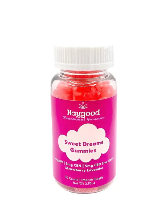 Sweet Dreams Gummies - 5mg D9 THC, 5mg CBN , 5mg CBD Live Resin - Haygood The Green Leaf