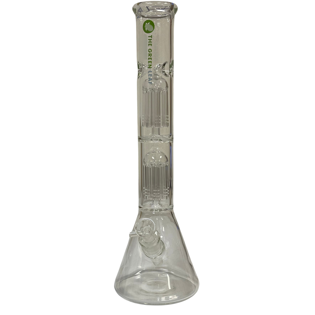 Two Percolators-Glass Beaker Bong-Bong-The Green Leaf Cannabis-cannabis-smoke-accessorie