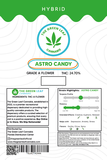 Astro Candy THCA Flower - Hybrid - 3.5g to 1oz - A - The Green Leaf Cannabis