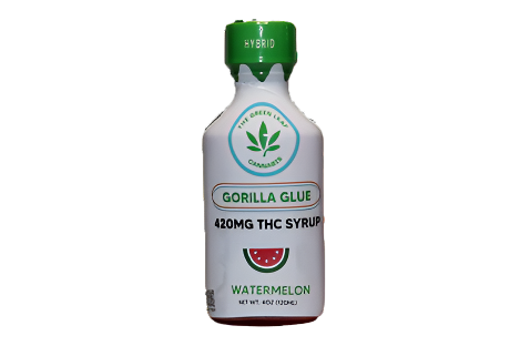 Gorila Glue-strain-sativa-syrup-The Green Leaf Cannabis-Cannabis-THCA-watermelon flavor-120ml-Fast Acting THC Syrup-420mg THC