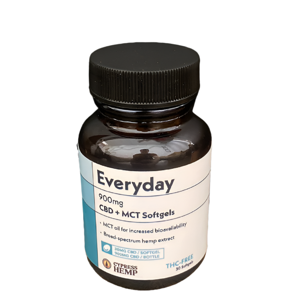 Softgels (THC-Free) - 900mg CBD - Cypress Hemp The Green Leaf