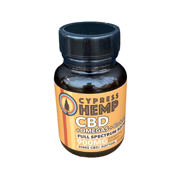 Full-Spectrum  Softgels - 900mg CBD - Cypress Hemp The Green Leaf